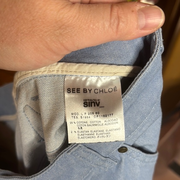 See by Chloé Carpenter Light Blue Jeans Size 6 - Picture 10 of 11